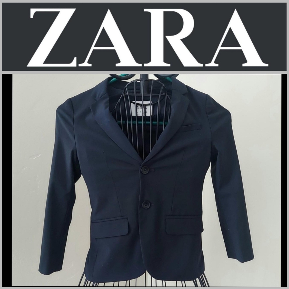 NWOT Boys Zara fitted black blazer youth size 7